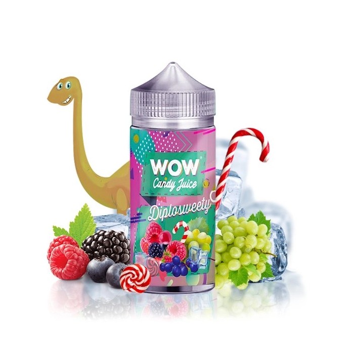 E liquide Diplosweety 00mg 100ml Candy Juice Dino - WOW | Eleciga CONTENANCE  100ml