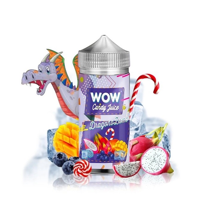 E liquide DragonoBomb 00mg 100ml WOW  - Candy Juice | Eleciga CONTENANCE  100ml