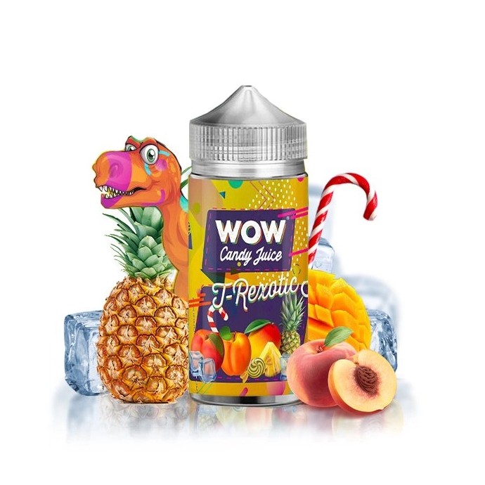 E liquide T-Rexotic 00mg 100ml Candy Juice Dino - WOW | Eleciga CONTENANCE  100ml