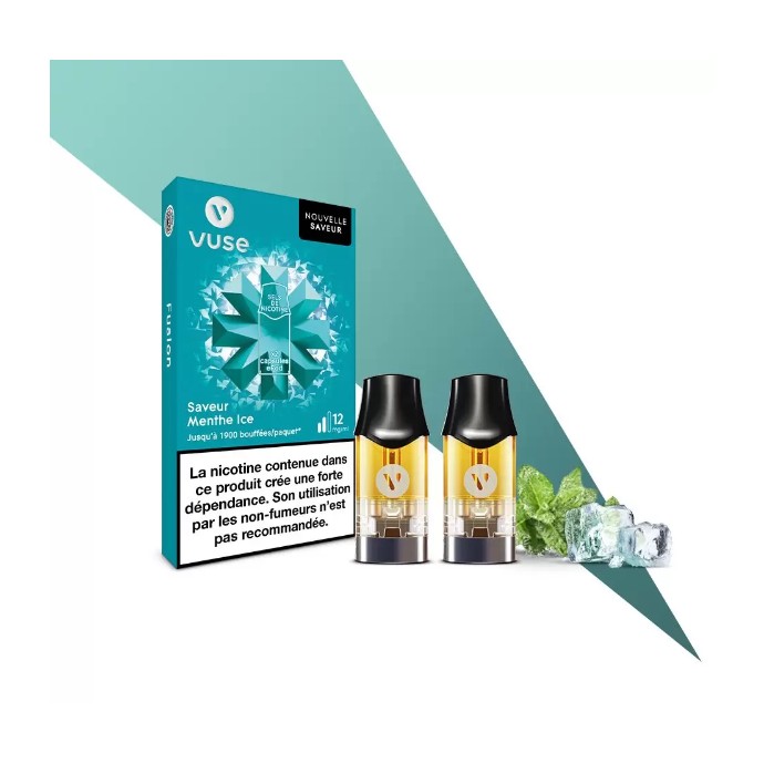 Pack de 2 capsules Menthe Ice Pré-remplies pour Pod Reload - Vuse  | Eleciga NICOTINE ( SELS ) 12mg