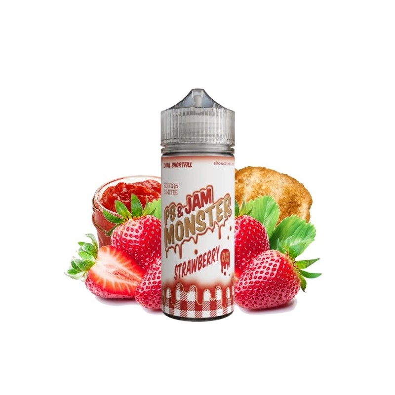 E liquide PB & Strawberry 00mg 100ml -  Jam Monster by Monster Vape Labs | Eleciga