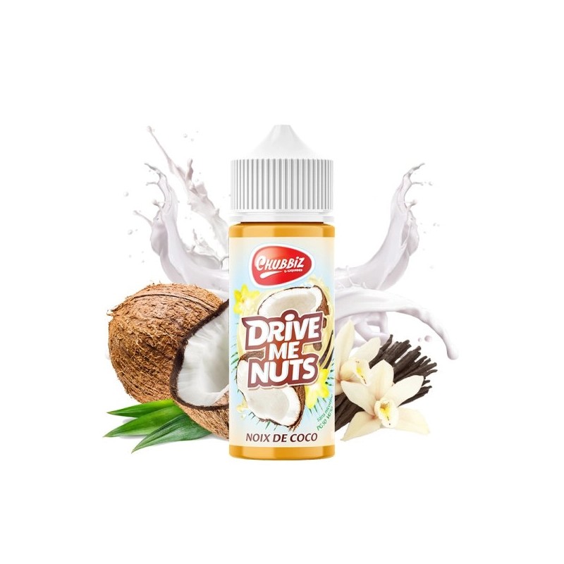 E liquide Noix de Coco 100ml de la gamme Drive Me Nuts by Chubbiz, une douceur gourmande venue des îles | Eleciga