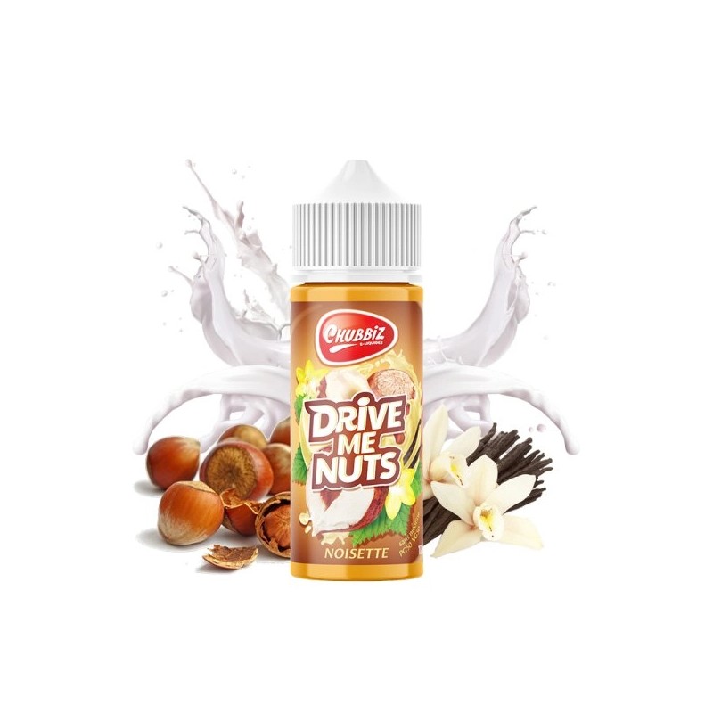 E-liquide Noisette 100ml de la gamme Drive Me Nuts by Chubbiz, un délice gourmand à la noisette | Eleciga