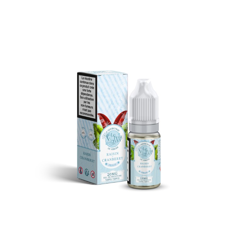 E-liquide Raisin Cranberry Frais 10ml Aux Sels de nicotine Le Petit Verger | Eleciga