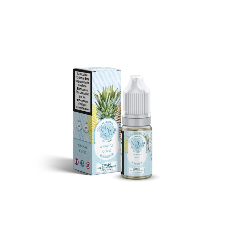 E-liquide Ananas Coco Frais 10ml Aux Sels de nicotine Le Petit Verger | Eleciga