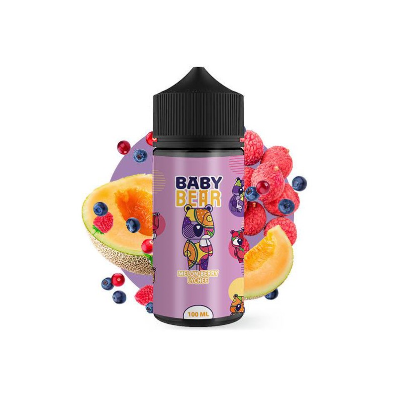 E liquide Melon Berry Lychee 00mg 100ml Baby Bear | Eleciga