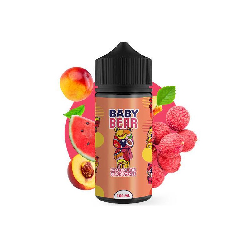 E liquide Watermelon Peach Lychee 00mg 100ml Baby Bear | Eleciga