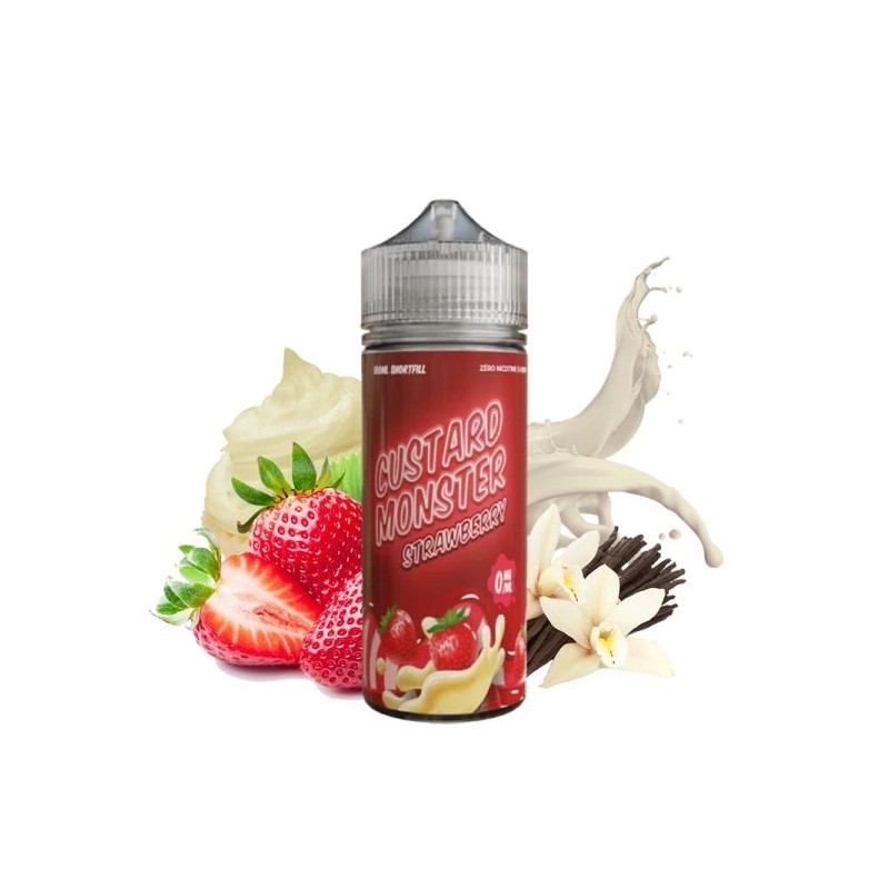 E liquide Strawberry Custard 00mg 100ml -  Monster by Monster Vape Labs | Eleciga