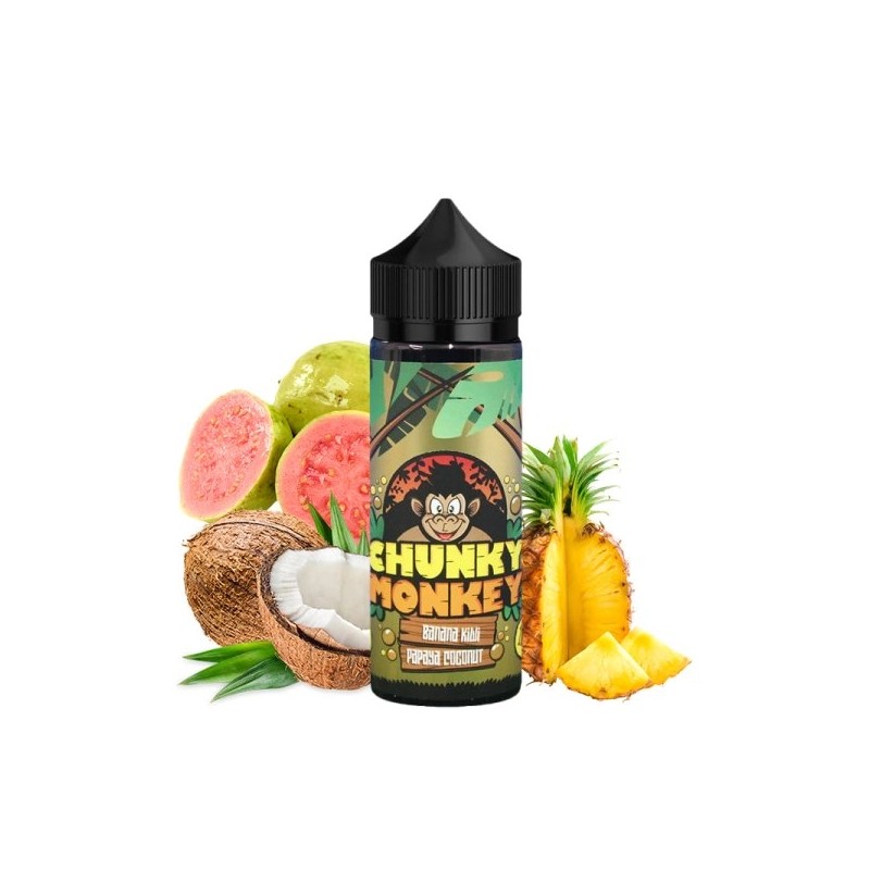 E liquide Banane Kiwi Papaya 00mg 100ml Chunky Monkey - Kingston  | Eleciga