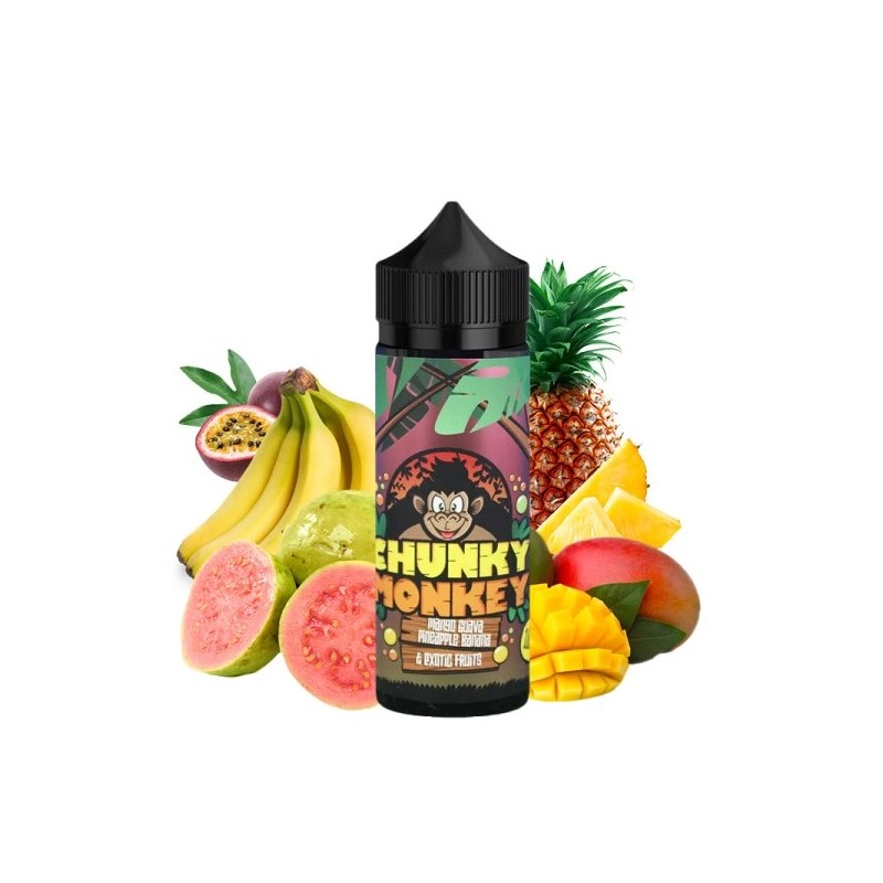 E liquide Mango Guava Pineapple Banana Exotic Fruit 00mg 100ml Chunky Monkey - Kingston | Eleciga