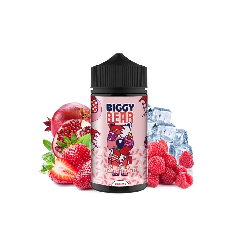 E-liquide Grenadine Framboise Fraise 00mg 200ml - Biggy Bear | Eleciga CONTENANCE  200ml