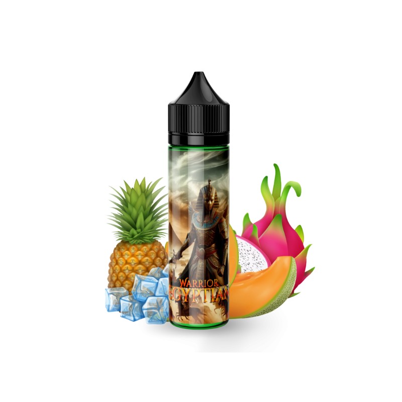 E-Liquide Egyptian Warrior 50ml – Saveur Ananas, Melon, Fruit du Dragon et Frais | Eleciga