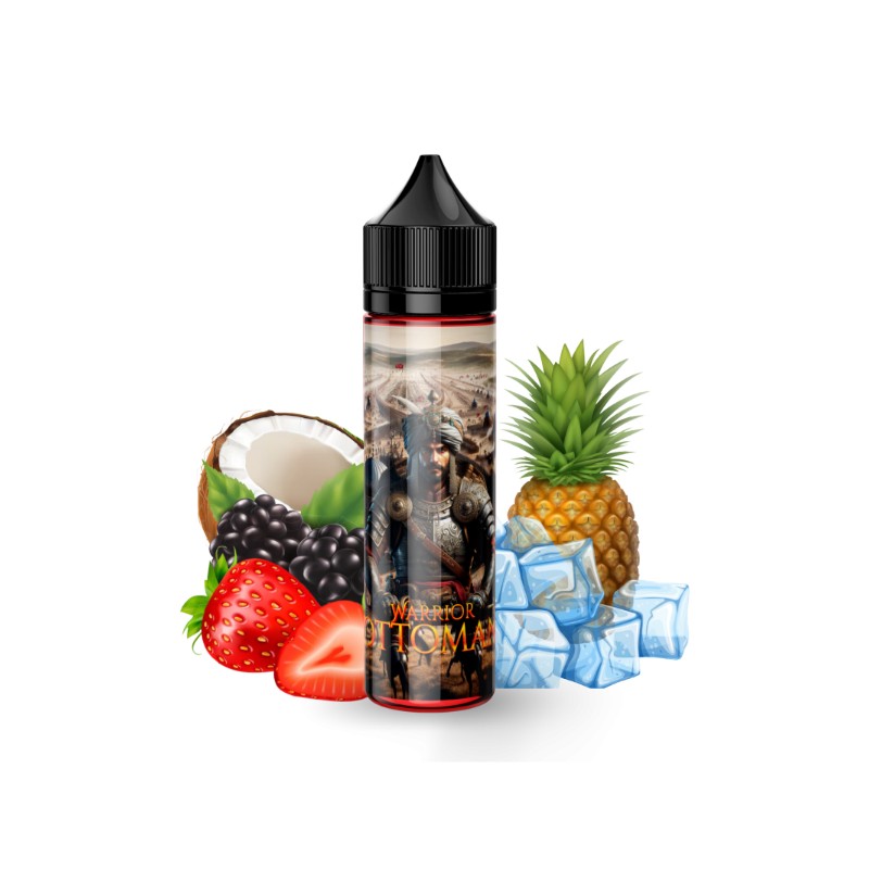 E-Liquide Ottoman Warrior 50ml – Saveur Ananas, Noix de Coco, Grenade, Cerise et Frais | Eleciga