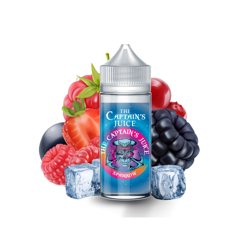 E-Liquide Sparrow 00mg 100ml - The Captain's Juice | Saveur Fruits Rouges & Fraîcheur | Eleciga