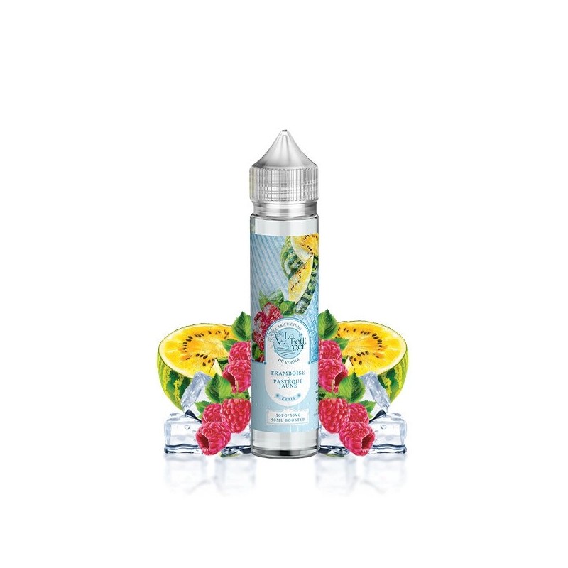 E-liquide Framboise Pastèque Jaune Frais 00mg 50ml - Le Petit Verger | Fabrication Française | Eleciga