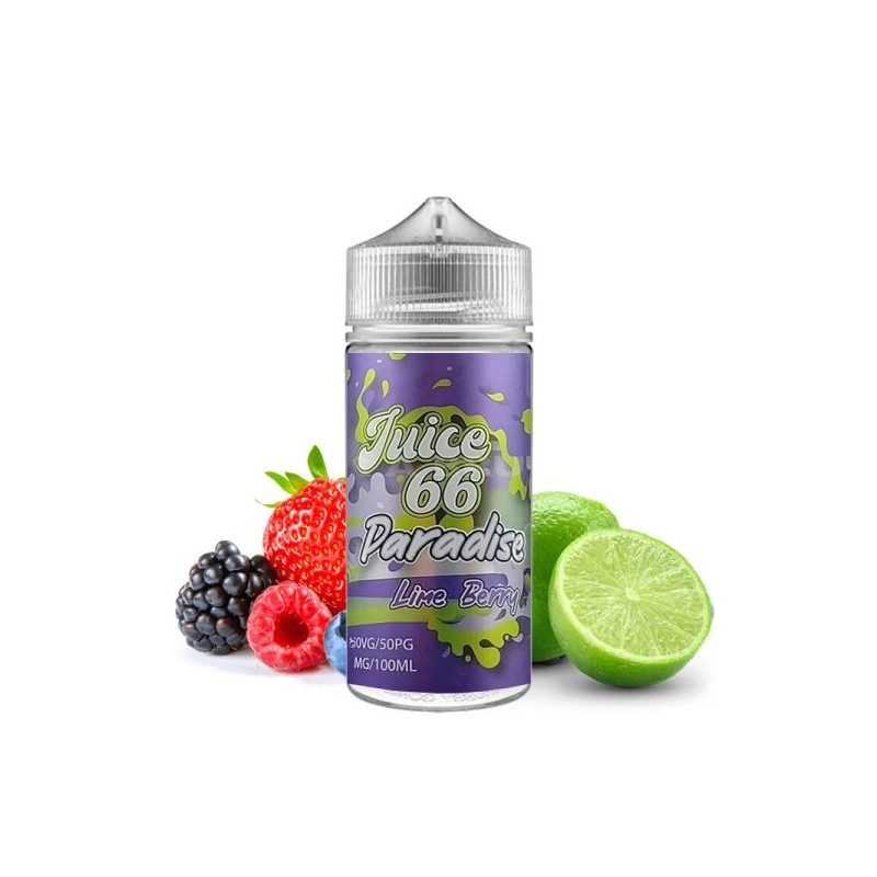 E-liquide Lime Berry 00mg 100ml surdosé en arômes – Juice 66 | Citron Vert et Baies Sauvages | Eleciga