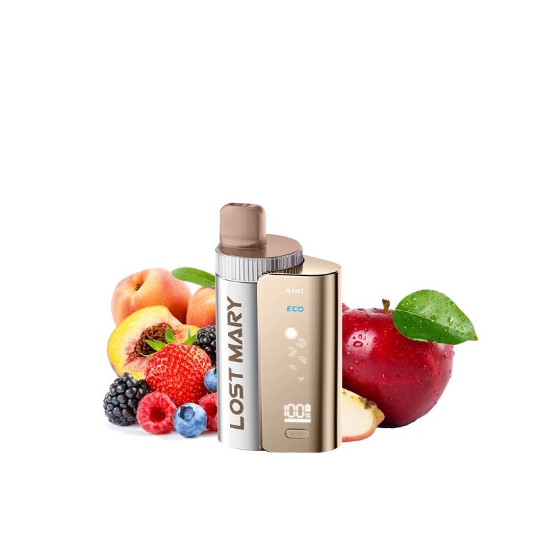 Puff Berry Apple Peach  4en1 - Lost Mary by Elfbar - 3200 à 2400 Bouffées | Eleciga NICOTINE ( SELS ) 20mg