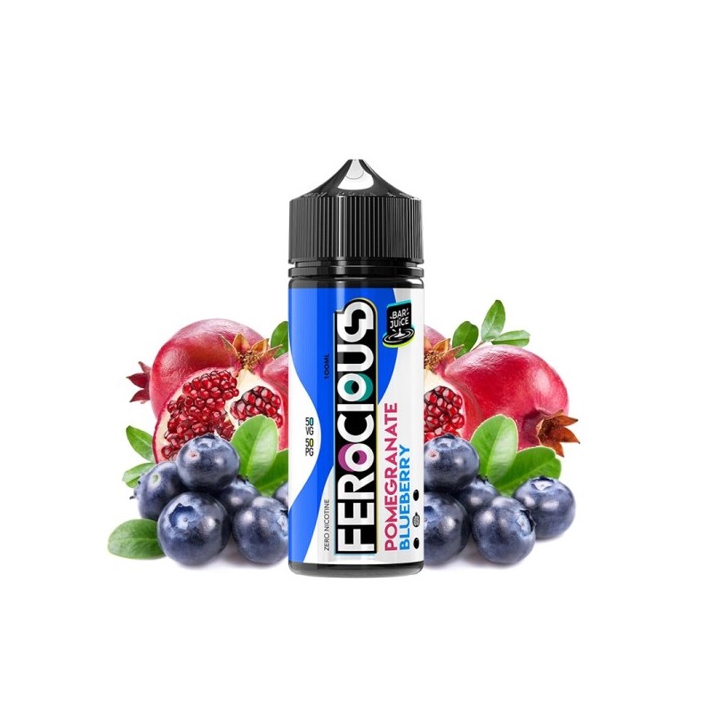 E-liquide Pomegranate Blueberry 100ml Bar Juice - Ferocious Flavours | Saveur Grenade et Myrtille | Eleciga