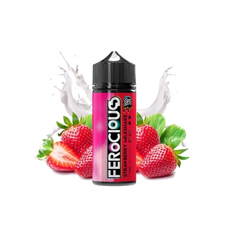 E liquide Strawberry Milkshake 00mg 100ml Thirsty by Ferocious Flavours | Eleciga CONTENANCE  100ml