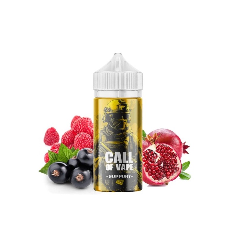 E liquide Support 00mg 100ml - Call Of Vape by Cloud Vapor | E-Liquide Fruité Saveur Grenade, Framboise et Cassis | Eleciga CONTENANCE  100ml