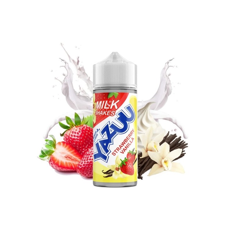 E-liquide Strawberry Vanilla 100ml – Yazuu Milk-Shakes | VapeIQ | Milkshake Fraise Vanille | Fabriqué au Royaume-Uni | Eleciga CONTENANCE  100ml