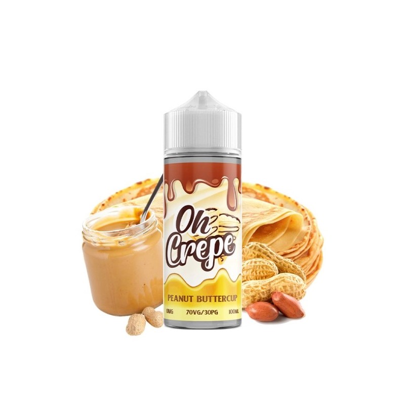 E-liquide Peanut Buttercup 100ml - VapeIQ | Gamme Oh Crepe | Saveur Beurre de Cacahuète Gourmand | Fabriqué au Royaume-Uni | Ele CONTENANCE  100ml