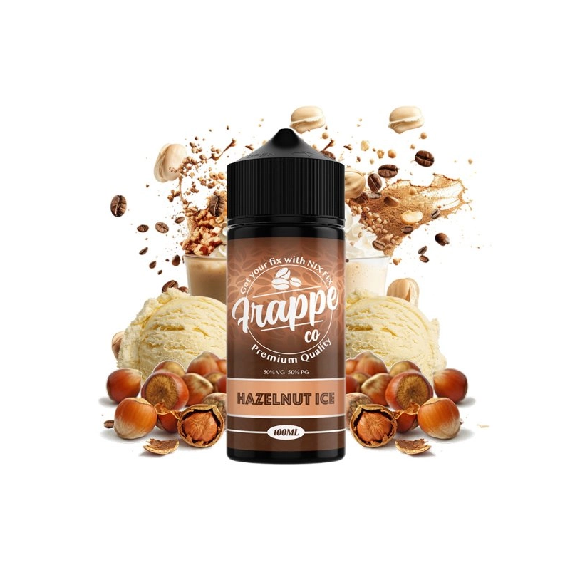 E-liquide Hazelnut Ice 100ml - VapeIQ Frappe Co | Saveur Noisettes & Americano Glacé | Eleciga CONTENANCE  100ml