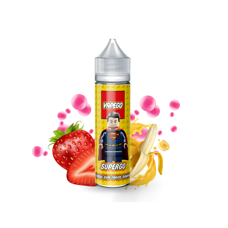 E-liquide Supergo - Vapego | Saveur Bubble Gum, Fraise et Banane | Eleciga CONTENANCE  50ml