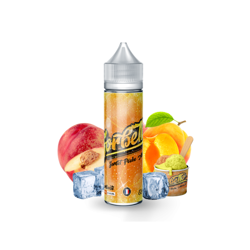 E liquide Sorbet Pêche Abricot 00mg 50ml - Sorbetto | Eleciga CONTENANCE  50ml