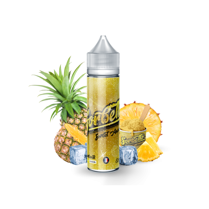 E-liquide Sorbet Ananas 50ml - Sorbetto - Saveur Glace Italienne - Fabrication Française  | Eleciga CONTENANCE  50ml