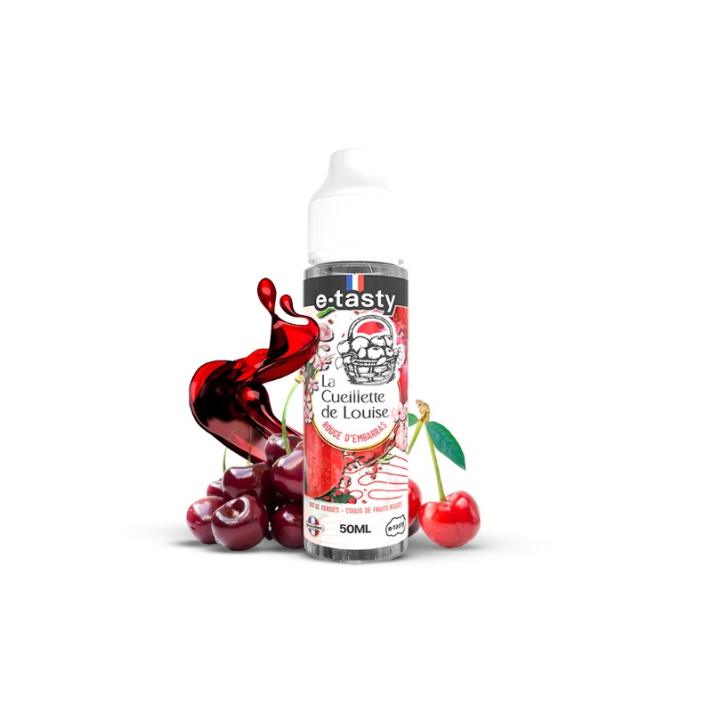 E liquide Rouge d'embarras 00mg 50ml La Cueillette de louise - E-tasty  | Duo de cerises et Coulis de fruits rouges | Eleciga CONTENANCE  50ml