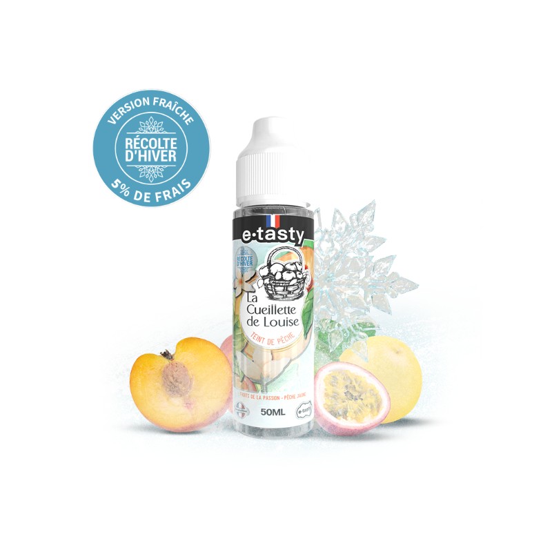 E liquide Teint de pêche d'hiver 00mg 50ml La Cueillette de louise - E-tasty | Fruits de la passion, Pêche jaune et Frais | Elec CONTENANCE  50ml