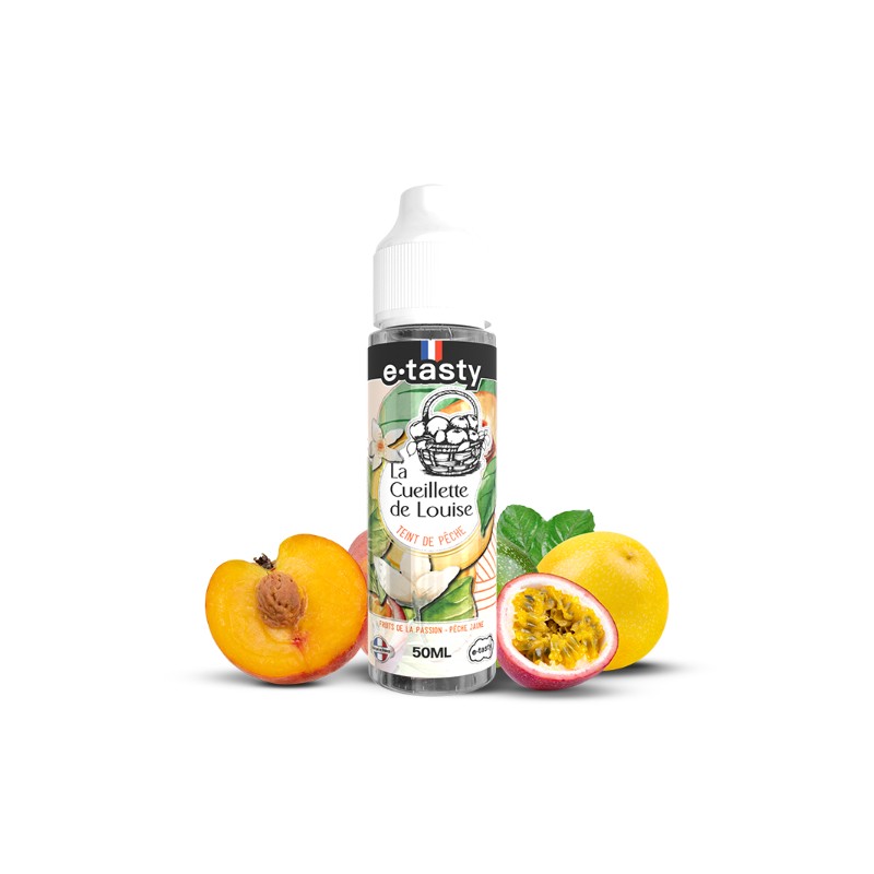 E liquide Teint de pêche 00mg 50ml La Cueillette de louise - E-tasty | Fruits de la Passion & Pêche Jaune  | Eleciga CONTENANCE  50ml