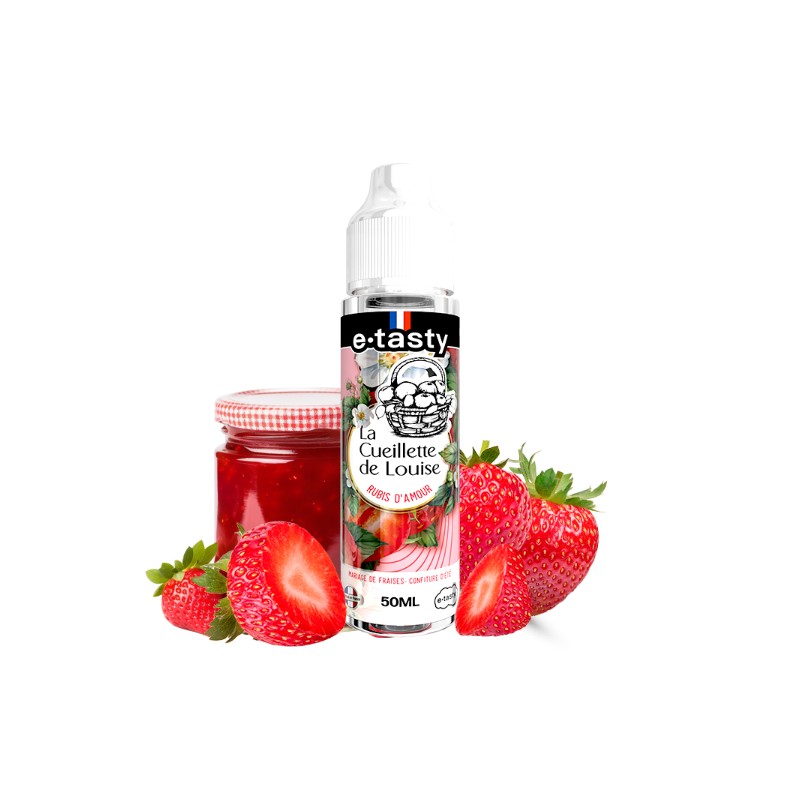 E liquide Rubis d'Amour 00mg 50ml La Cueillette de louise - E-tasty  | Fraises et Confiture d'été | Eleciga CONTENANCE  50ml