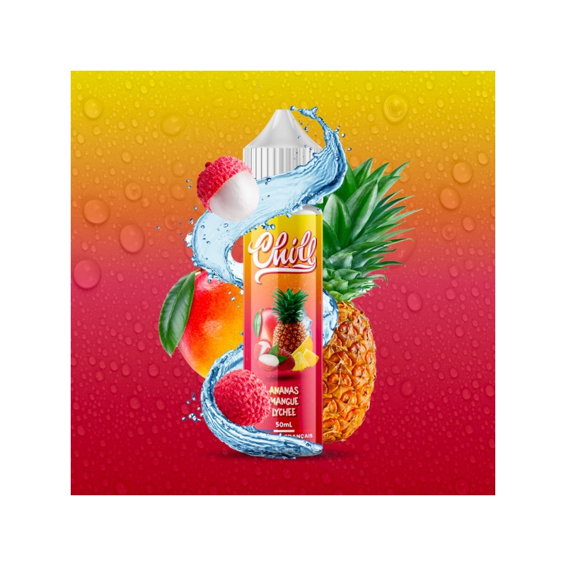 E-Liquide Ananas Mangue Litchi - Chill | Saveurs Tropicales et Crémeuses | Eleciga CONTENANCE  50ml